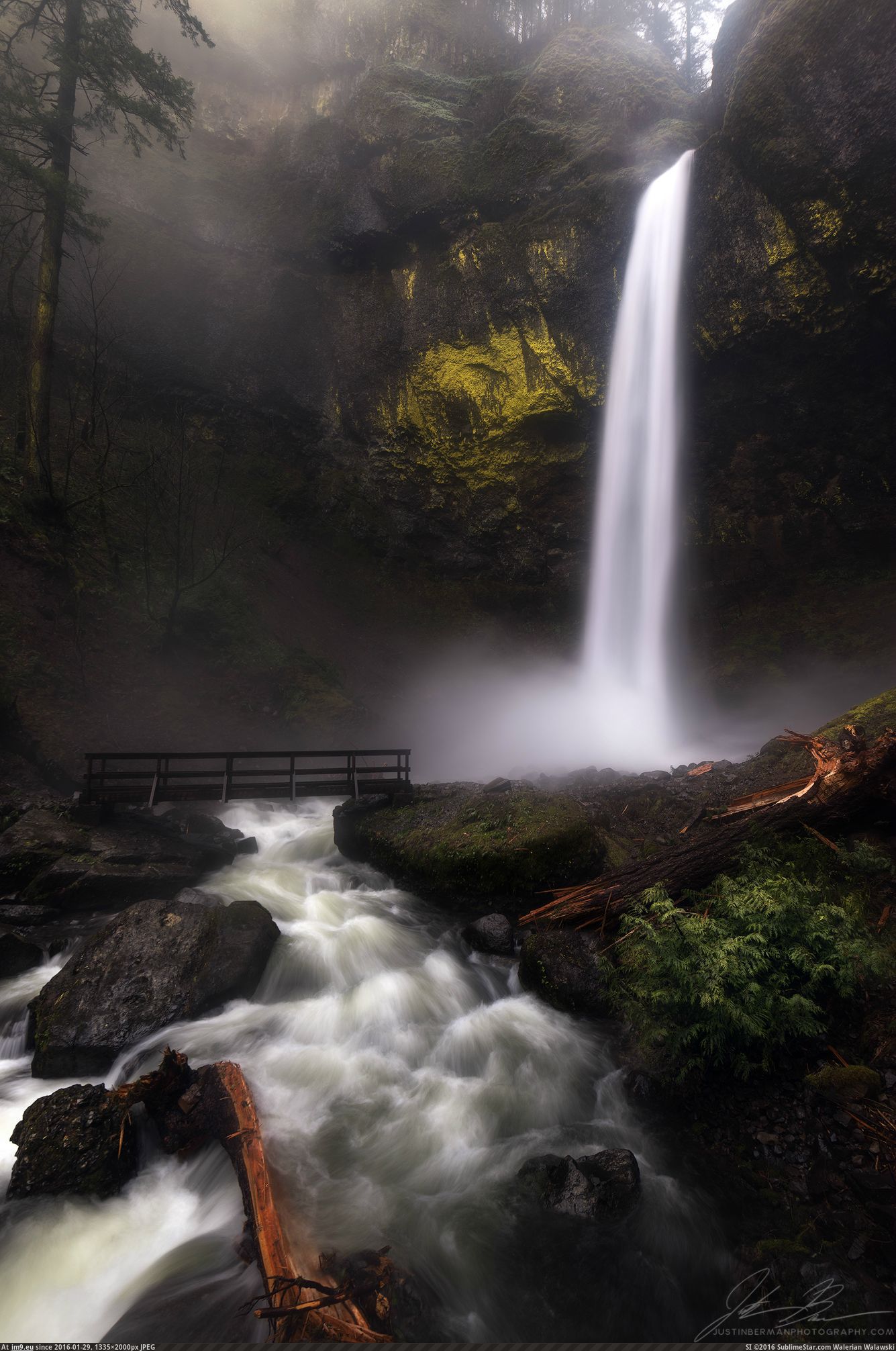 [Earthporn] Elowah's Rage - Rain swollen Elowah Falls surging through the Columbia River Gorge [1336x2000] [oc] (in My r/EARTHPORN favs)