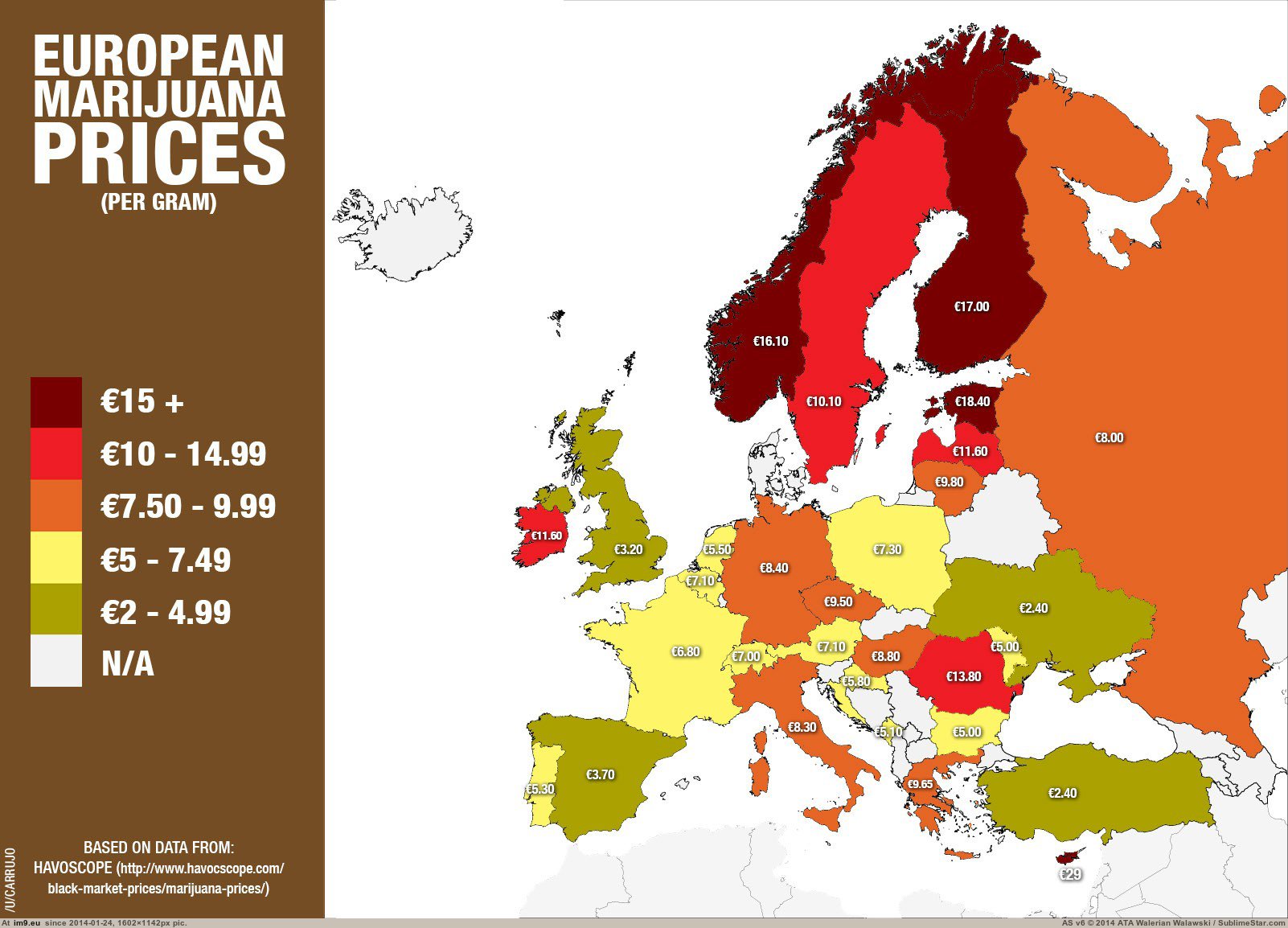 Pic. Map European Marijuana Gram Ents Per Prices, 233994B – My  rMAPS favs