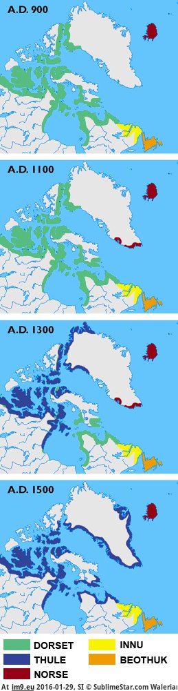 [Mapporn] Arctic cultures 900-1500 [259x989] (in My r/MAPS favs)
