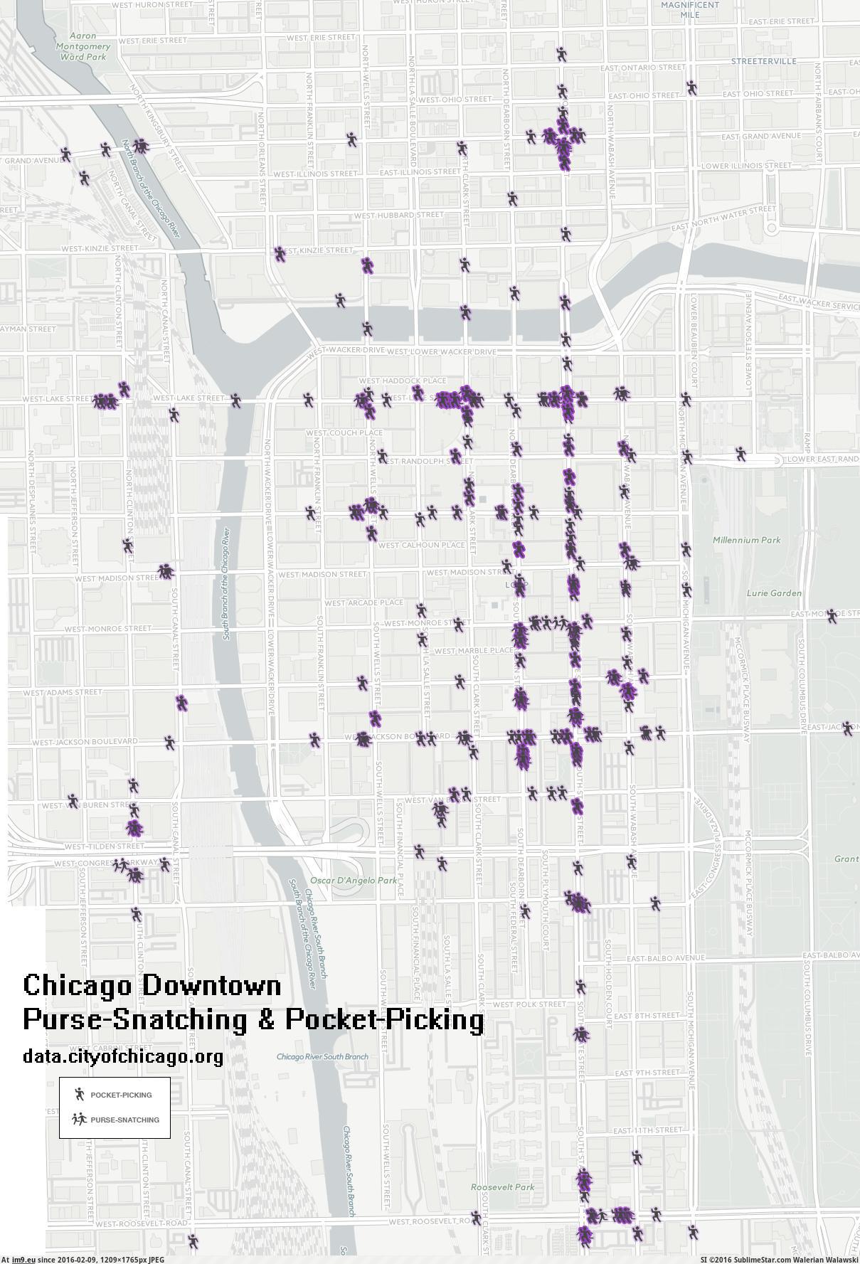 [Mapporn] Chicago Downtown Purse-Snatching & Pocket-Picking [1209x1765] (in My r/MAPS favs)