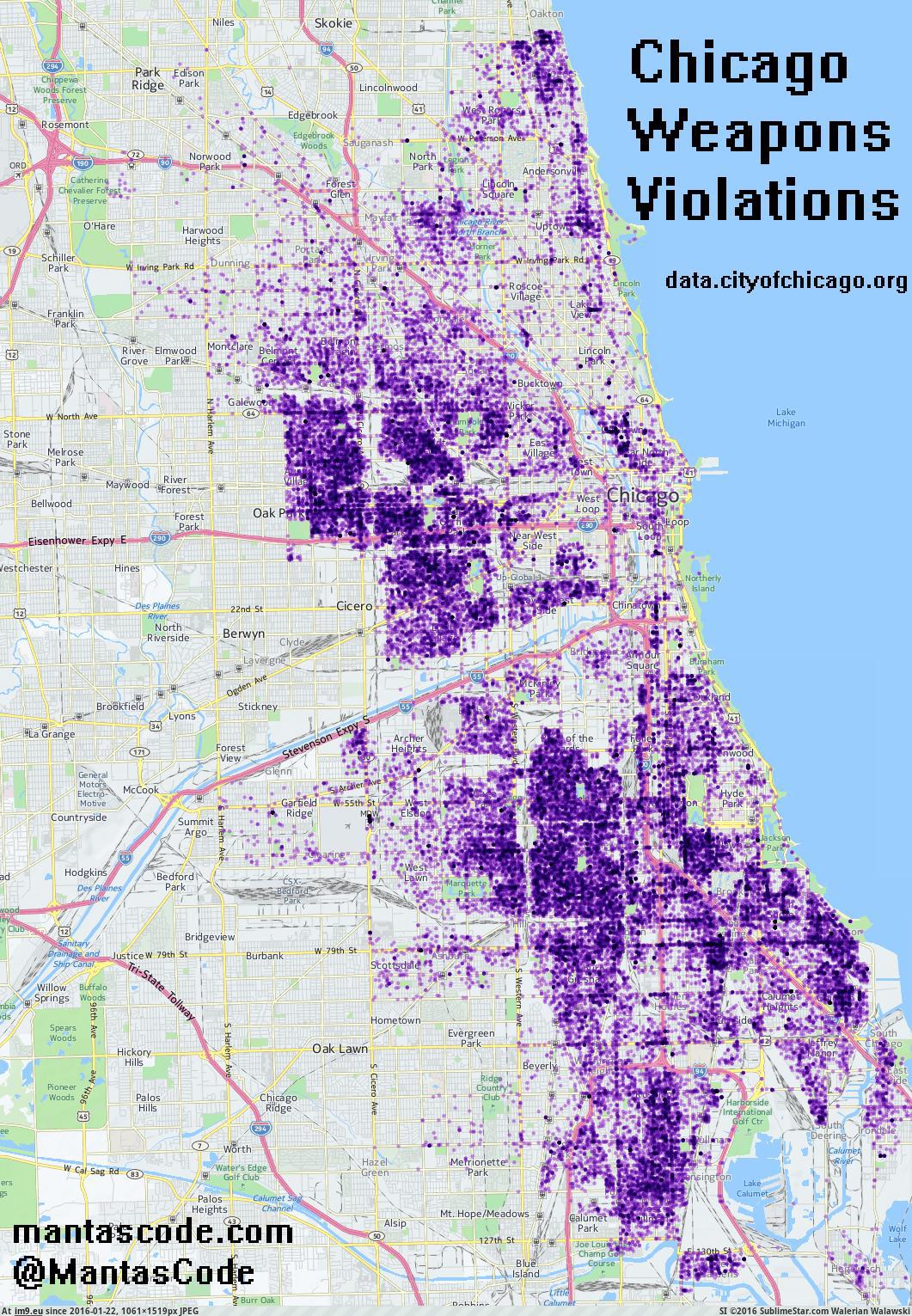 [Mapporn] Chicago Weapons Violations [1061x1519] (in My r/MAPS favs)