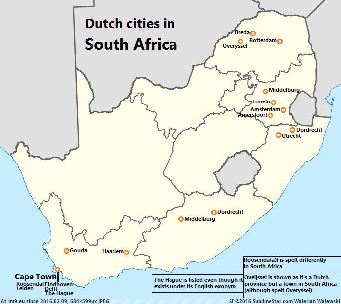 [Mapporn] Dutch 'cities' in South Africa [684x599] (in My r/MAPS favs)