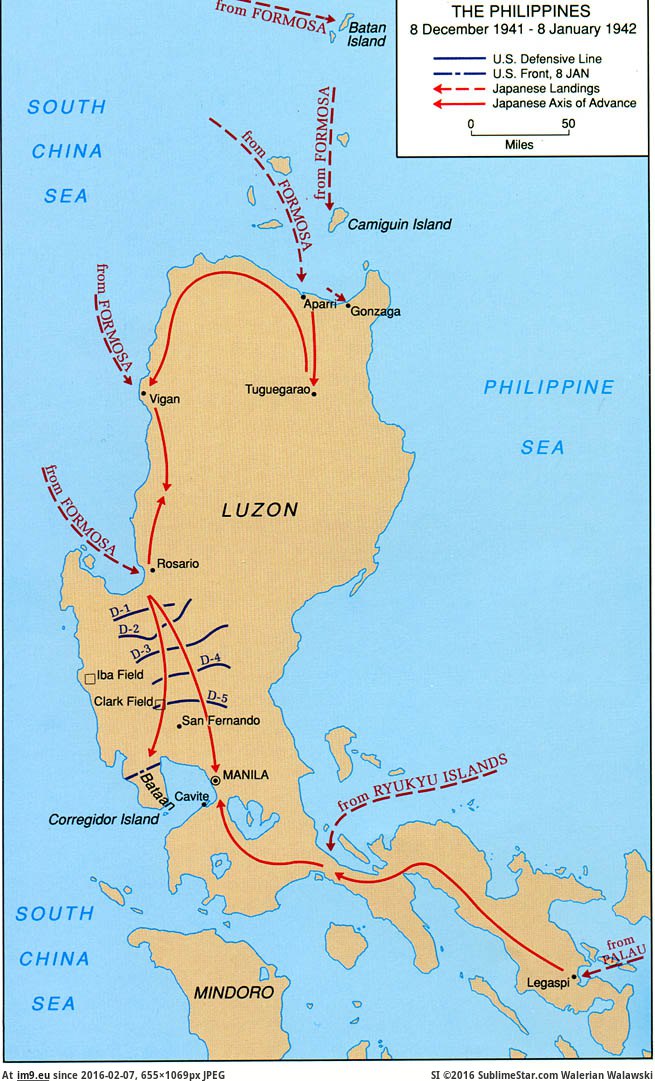 [Mapporn] Imperial Japanese invasion of the Philippines, 1941 [655x1069] (in My r/MAPS favs)