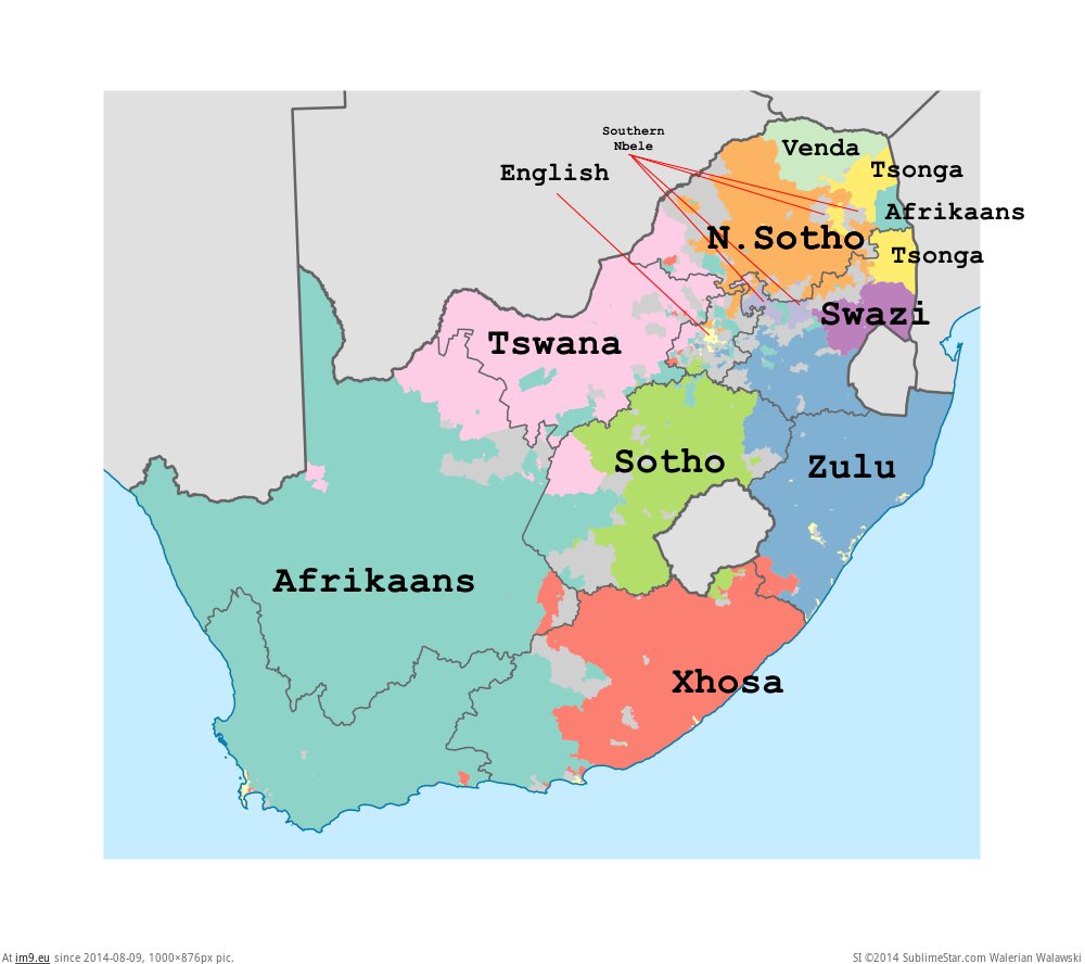 English Blue South Africa - Pic. #South #Languages #Dominant #Africa, 82556B â€“ My r/MAPS favs