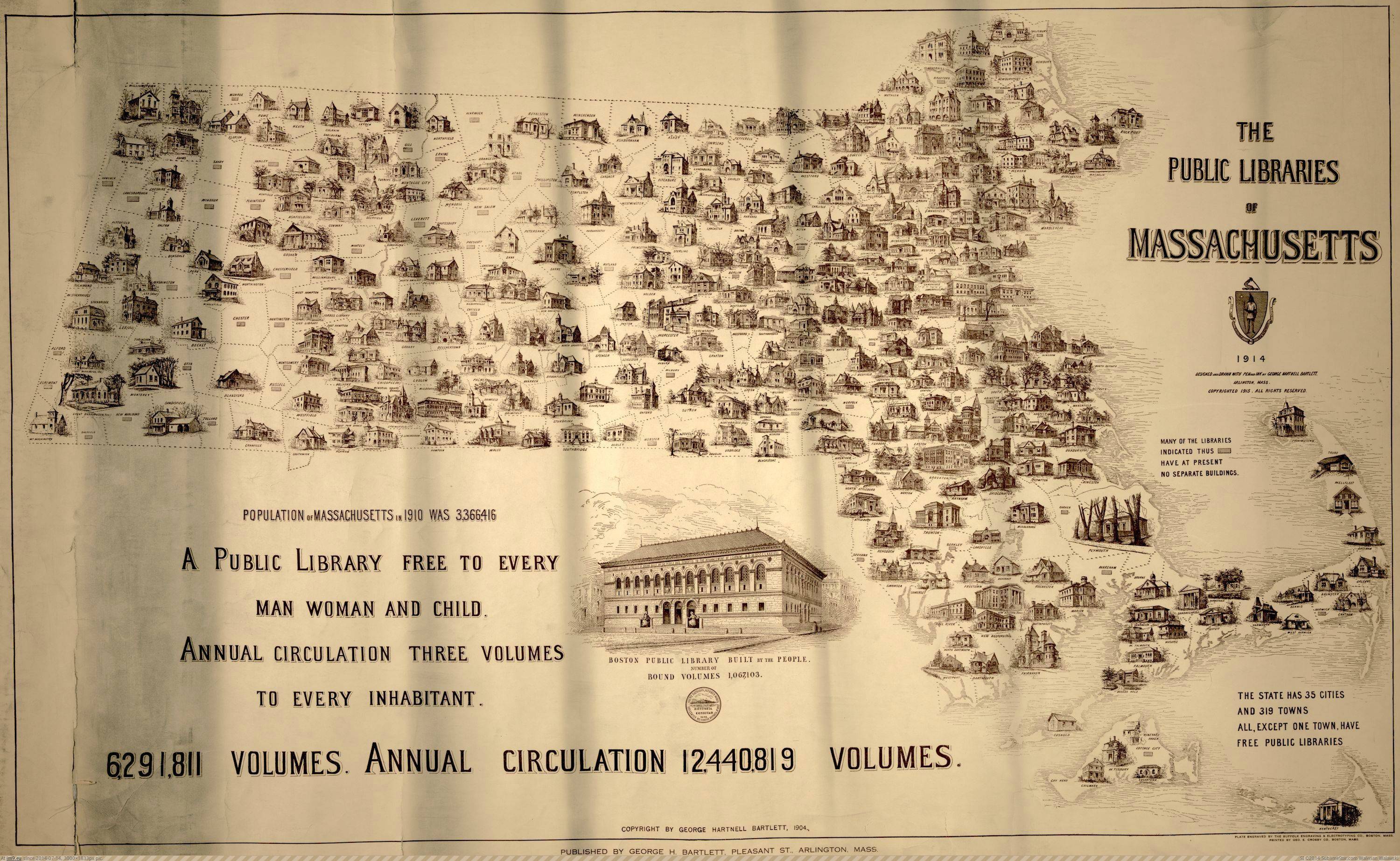 Pic. #Map #Public #Pictorial #Architectural #Massachusetts #Libraries,  1000193B – My r/MAPS favs