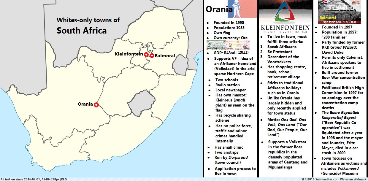 [Mapporn] Whites-only towns of South Africa [1240x598] (in My r/MAPS favs)