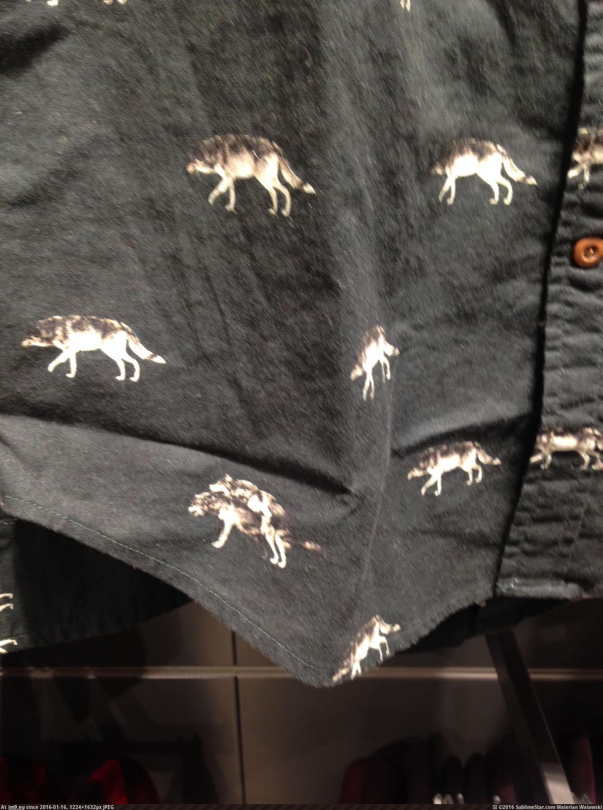 [Mildlyinteresting] Shirt I saw with wolves on it, looked closer and one of the images has two wolves 'mating' (in My r/MILDLYINTERESTING favs)