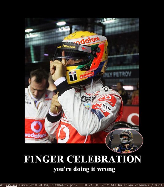 Sebastian Vettel Finger Celebration (F1 humour) (in F1 Humour Images)