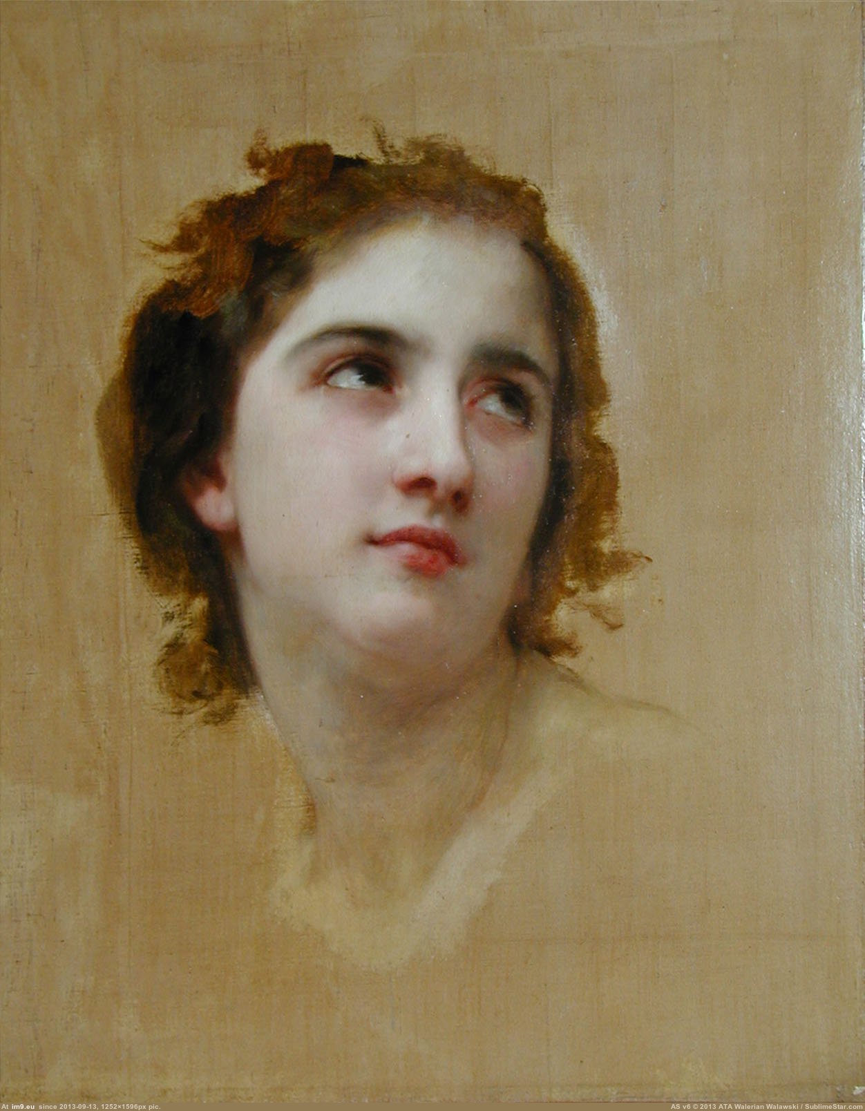 Sketch Of A Young Woman - William Adolphe Bouguereau (in William Adolphe Bouguereau paintings (1825-1905))