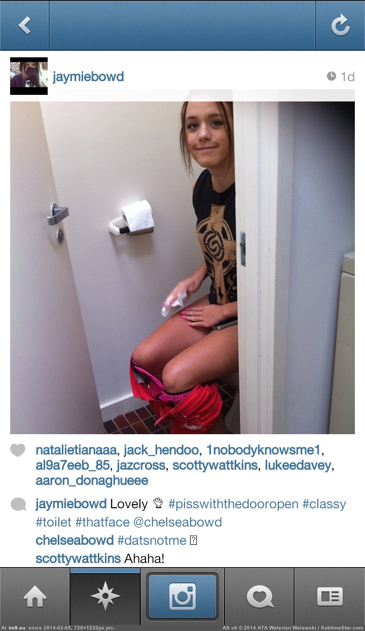 Social Media Peeing Girls 10 (WC pissing photo, amateur teen) (in Pissing/peeing girls (urination photos))