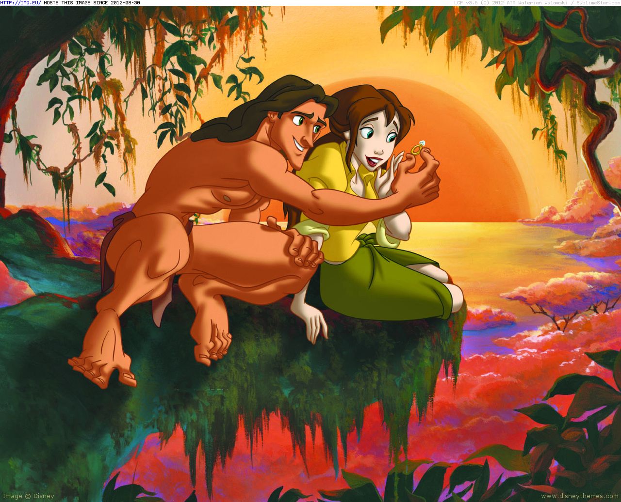 Tarzan And Jane Sweethearts 128 X1 24 (cartoons for kids) (in Cartoon Wallpapers And Pics)