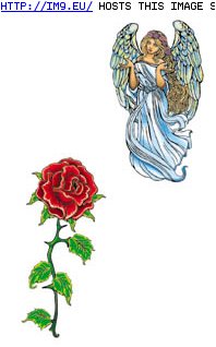 Tattoo Design: angel_and_rose (in Angel Tattoos)