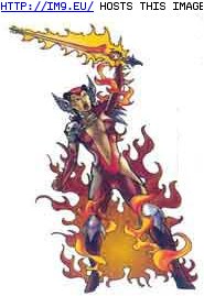 Tattoo Design: Firewoman (in Fantasy Tattoos)