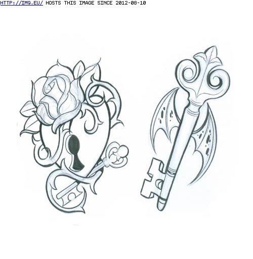Tattoo Design: heart-key (in Heart Tattoos)