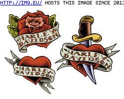 Tattoo Design: knife_hearts (in Harley Tattoos)