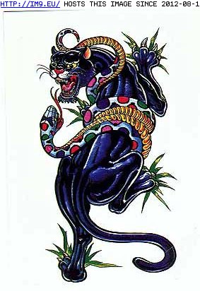 Tattoo Design: panther-1 (in Tiger Tattoos)