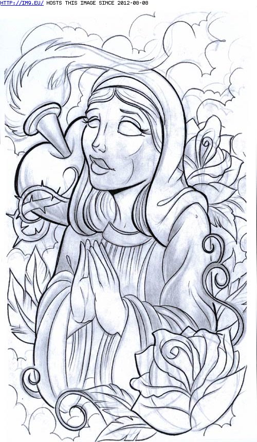 Tattoo Design: praying_woman (in Women Tattoos)