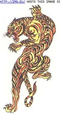 Tattoo Design: prowling_mean_tiger_tattoo (in Tiger Tattoos)