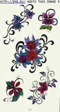 Tattoo Design: SU-giant-purpburg-flowers- (in Flower Tattoos)