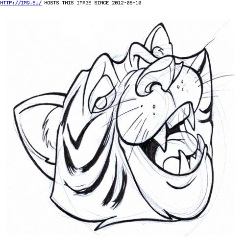 Tattoo Design: tiger-smile (in Tiger Tattoos)