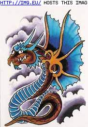 Tattoo Design: TJKVD-blue-brown-dg (in Dragon Tattoos)