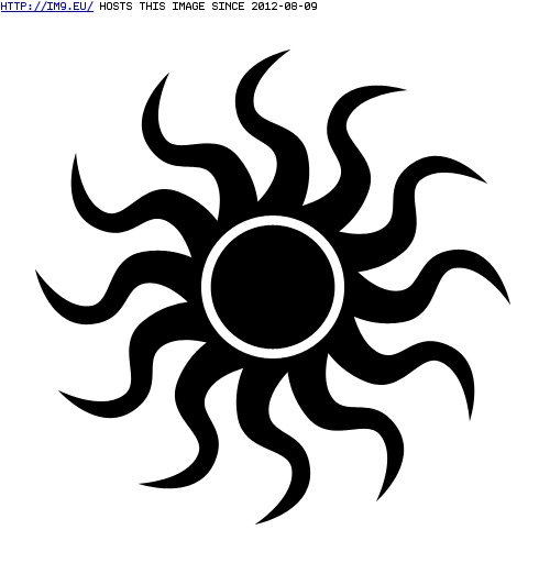 Tribal Sun Tattoo - Stencil