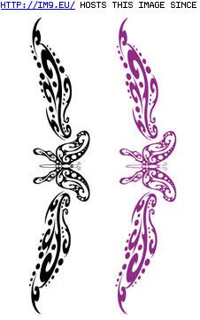 Tattoo Design: two_lower_back (in Butterfly Tattoos)