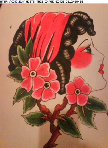 Tattoo Design: woman_with_flower (in Tattoo Flash)