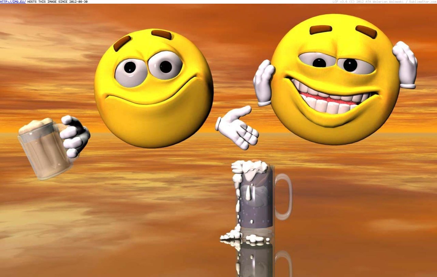 Too Much Beer 128  (smiley wallpaper) (in Smiley Wallpapers)