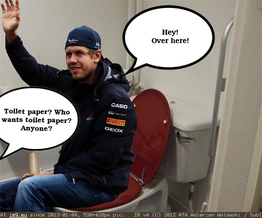 Vettel Sitting On Toilet (F1 humour) (in F1 Humour Images)