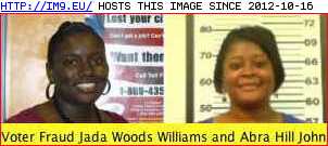 Voter Fraud is Real Jada Woods Williams and Abra Hill Johnson aka Tina Johnson (in Voter Fraud in America)