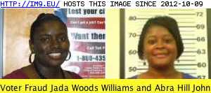 Voter Fraud Jada Woods Williams and Abra Hill Johnson aka Tina Johnson (in Voter Fraud Faces)