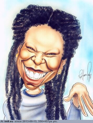 Whoopi Cartoon Character (in Movie Stars Funny Cartoon Characters)