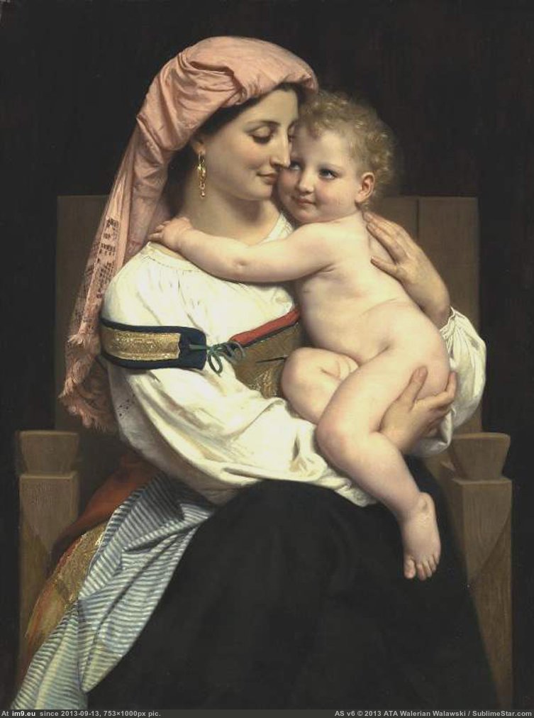 (1861) Femme De Cervara Et Son Enfant - William Adolphe Bouguereau (in William Adolphe Bouguereau paintings (1825-1905))
