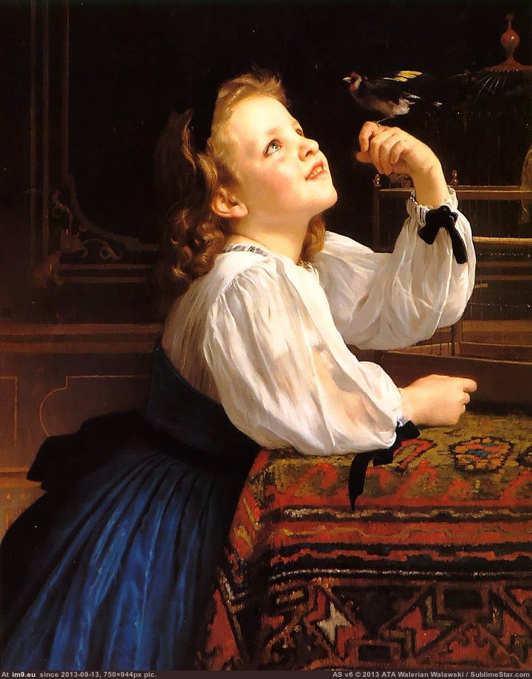 (1867) Loiseau Cheri - William Adolphe Bouguereau (in William Adolphe Bouguereau paintings (1825-1905))