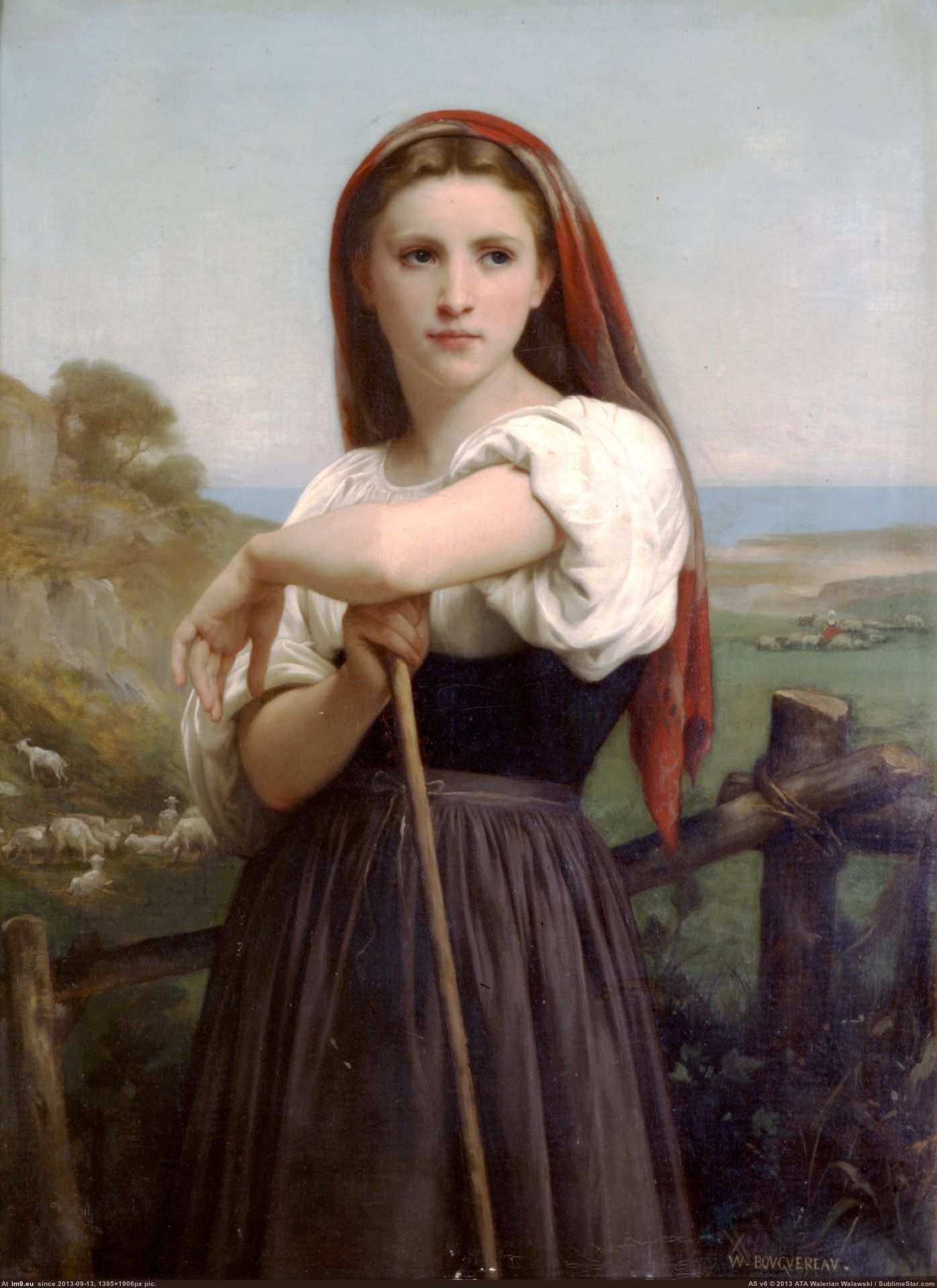 (1868) Jeune Bergere - William Adolphe Bouguereau (in William Adolphe Bouguereau paintings (1825-1905))