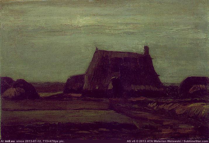 1883 Farm with Stacks of Peat (in Vincent van Gogh - 1881-83 Earliest Paintings)