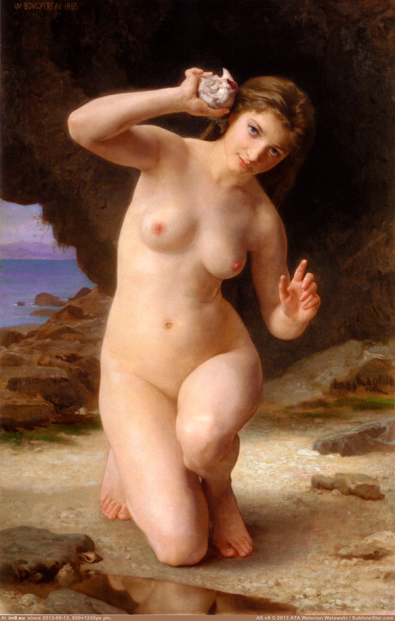 (1885) Femme Au Coquillage - William Adolphe Bouguereau (in William Adolphe Bouguereau paintings (1825-1905))