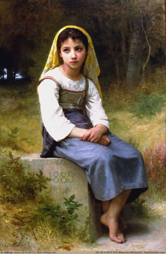 (1885) Meditation - William Adolphe Bouguereau (in William Adolphe Bouguereau paintings (1825-1905))
