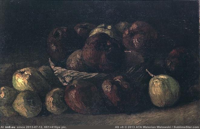 #Art #Painting #Paintings #Life #Antwerp #Basket #Apples #Van #Vincent #Gogh #Architecture 1885 Still Life with a Basket of Apples Pic. (Image de album Vincent van Gogh Paintings - 1883-86 Nuenen and Antwerp))