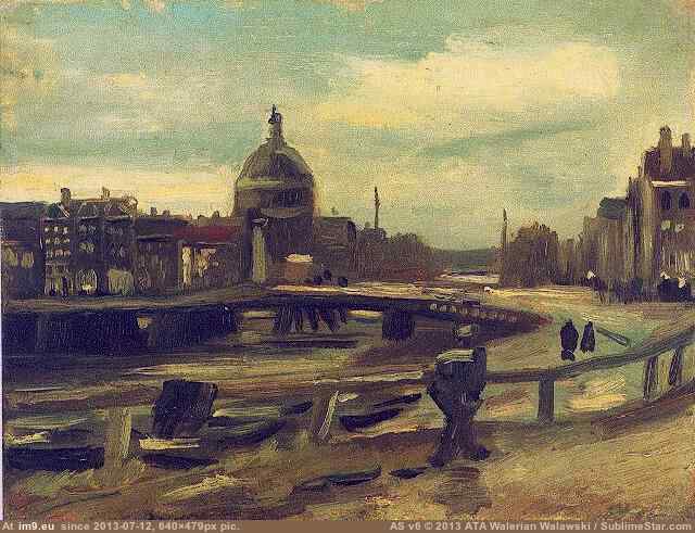 1885 View of Amsterdam from Central Station (in Vincent van Gogh Paintings - 1883-86 Nuenen and Antwerp)