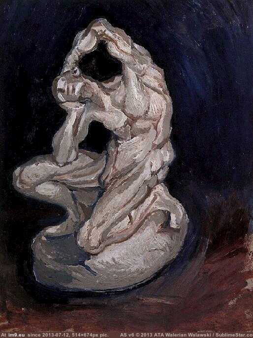 1886 Plaster Statuette of a Kneeling Man (in Vincent van Gogh Paintings - 1886-88 Paris)