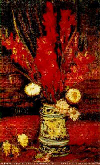 1886 Vase with Red Gladioli version 2 (in Vincent van Gogh Paintings - 1886-88 Paris)