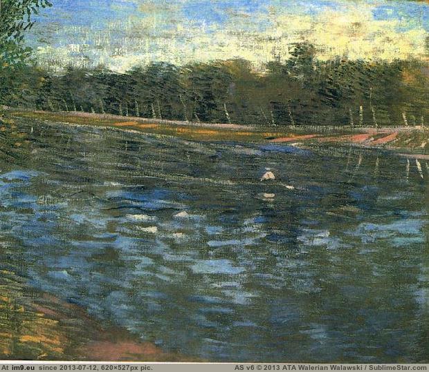 1887 Seine with a Rowing Boat, The (in Vincent van Gogh Paintings - 1886-88 Paris)