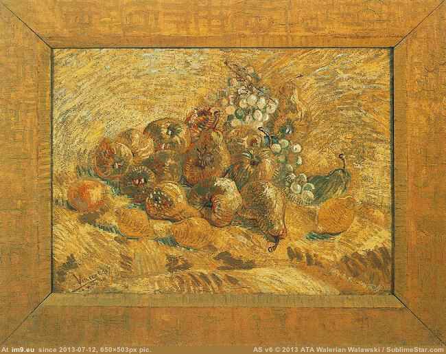1887 Still Life with Grapes, Pears and Lemons (in Vincent van Gogh Paintings - 1886-88 Paris)