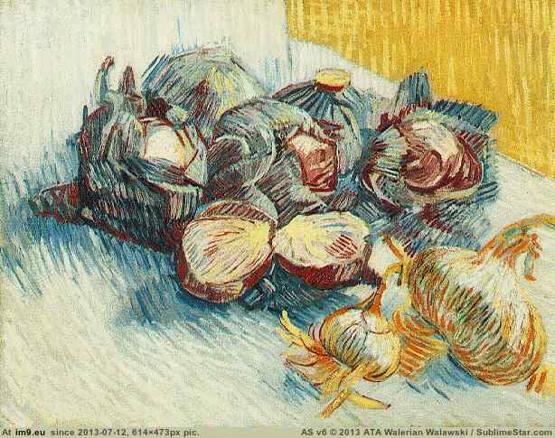1887 Still Life with Red Cabbages and Onions (in Vincent van Gogh Paintings - 1886-88 Paris)