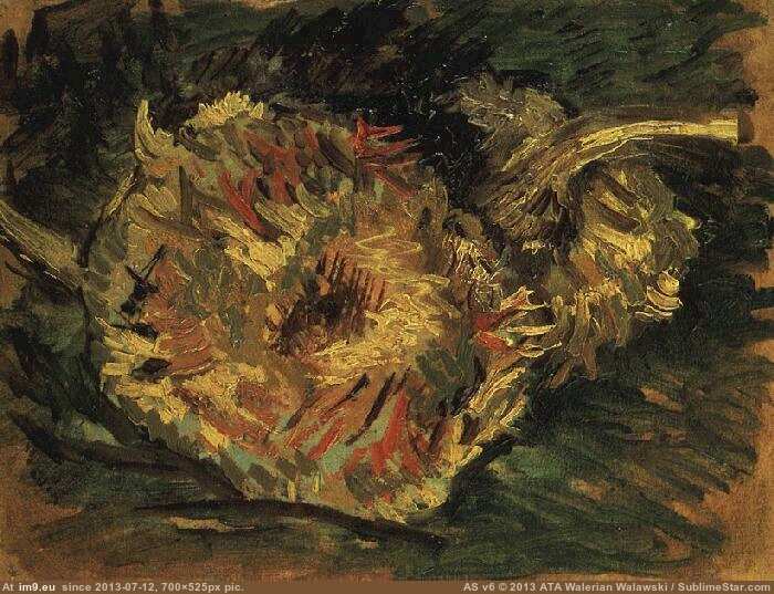 1887 Two Cut Sunflowers (in Vincent van Gogh Paintings - 1886-88 Paris)