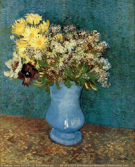 1887 Vase with Lilacs, Daisies and Anemones (in Vincent van Gogh Paintings - 1886-88 Paris)