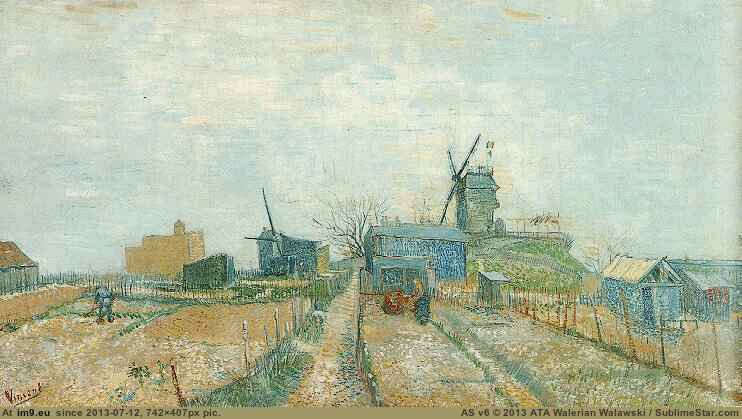 1887 Vegetable Garden in Montmartre (in Vincent van Gogh Paintings - 1886-88 Paris)