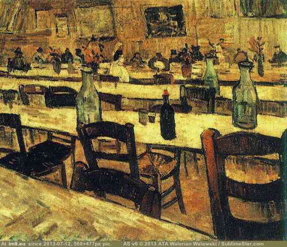 1888 Interior of a Restaurant in Arles (in Vincent van Gogh Paintings - 1888-89 Arles)